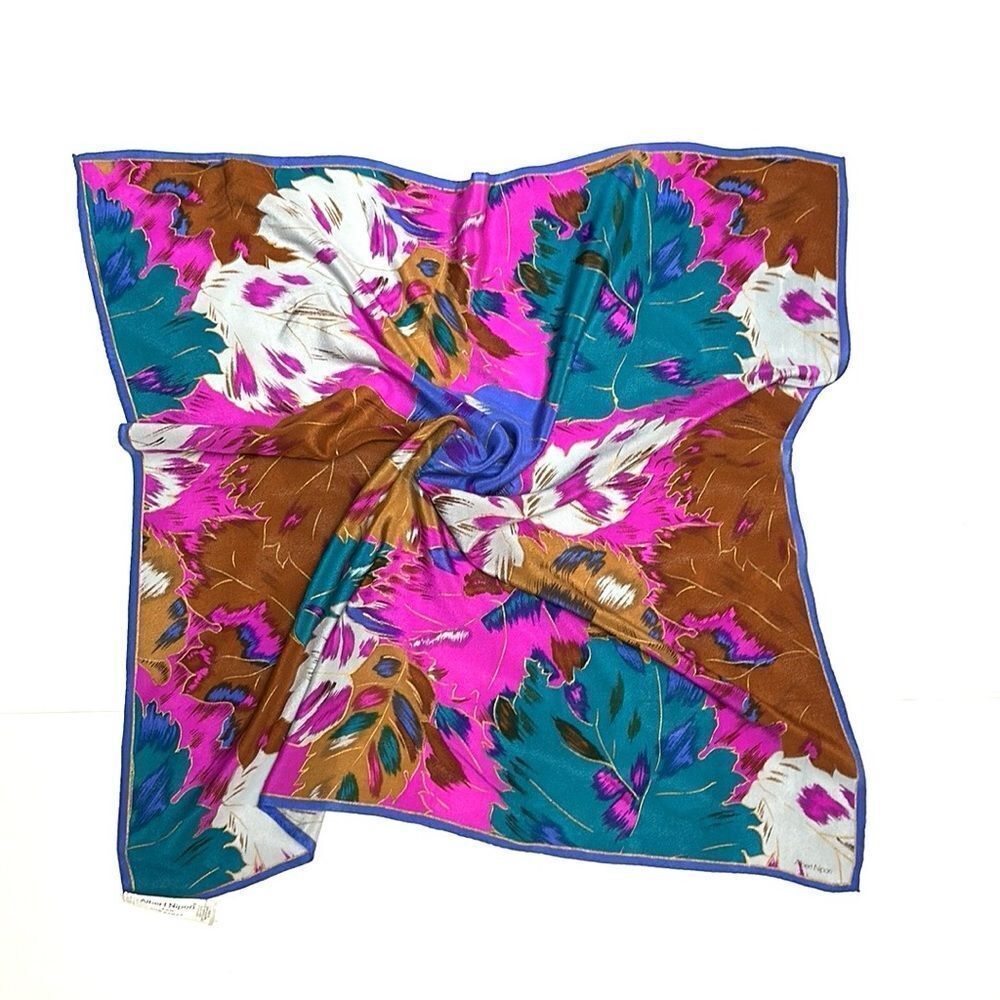 Albert Nipon For Xiix Karat Silk Square Scarf Blu… - image 2